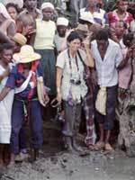 Carole after she was pushed in the mud pond, Haiti